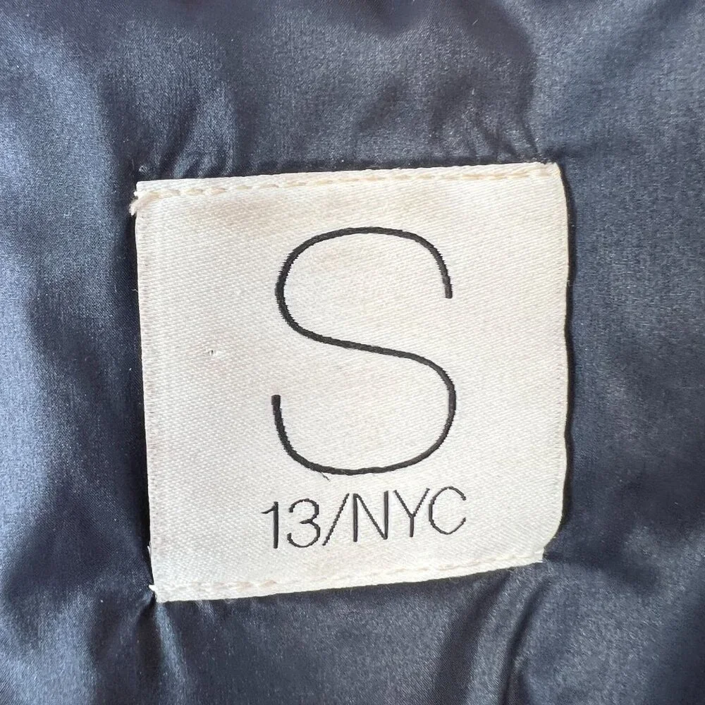 S13 NYC Quilted Down Puffer Coat Removable Hood Red Winter Ski Jacket Medium
